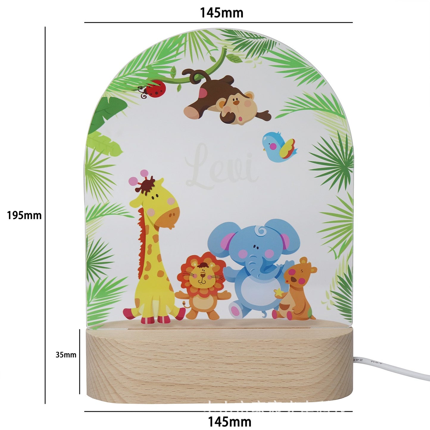 Monkey Night Light, Giraffe Night Light, Customizable Content Night Light