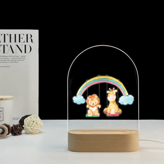 Rainbow Swing Night Light, Cute Animal Night Light